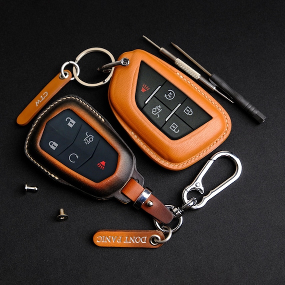 Handmade Leather Key Fob Cover for Cadillac XT6 XT5, Cadillac Key