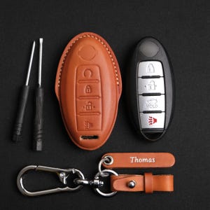 Personalized Leather Key Case For Nissan Armada, Custom Key Case For Nissan Armada, Nissan Armada Accessories