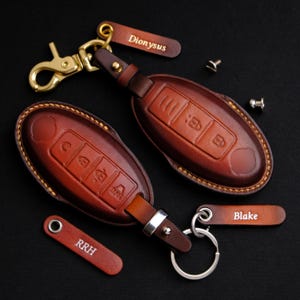 Nissan Altima Maxima Armada-sleutelhoes, aangepaste leren smartkey-hoes, Nissan-sleutelhouder en accessoires, cadeau voor nieuwe autobezitters