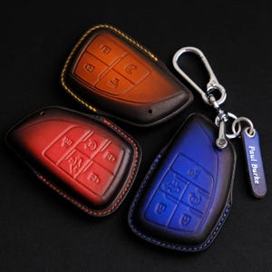Handmade Leather Key Case For GMC Sierra, Custom Key Case for GMC Sierra, GMC Sierra Keyless Entry Cover, Gift For Him