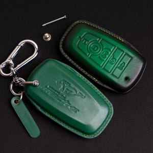 Ford Mustang Mach-E Key Fob Cover, Handmade Leather Key Case For Mustang Dark Horse, GT, Mach-1, Shelby GT500 350, Gift For Boyfriend