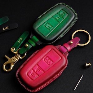 Personalized Leather Key Fob Cover For Toyota Corolla Cross (Patina), Custom Key Fob Cover For Toyota, Toyota Key Holder, Toyota Accessories