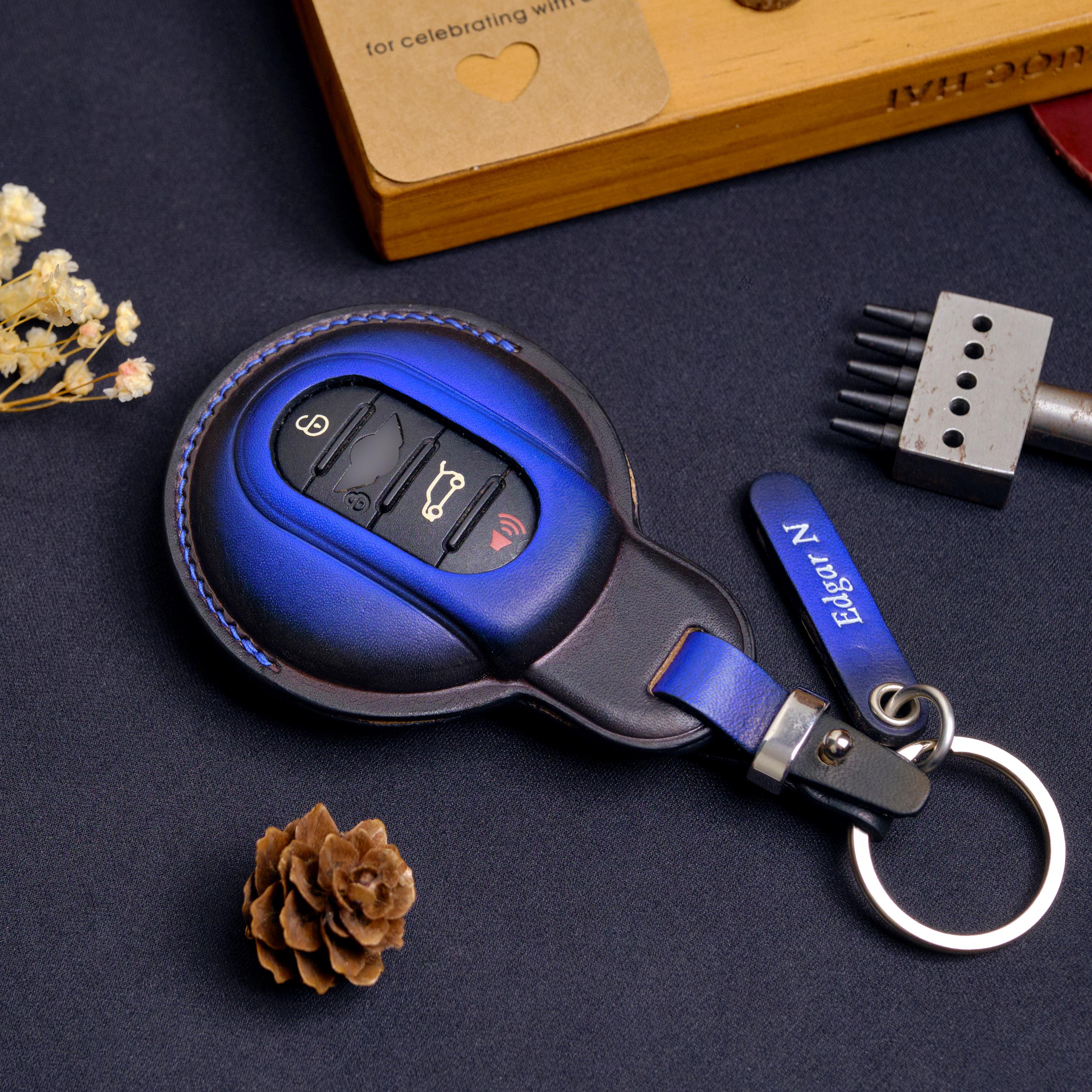 Handcrafted Leather Key Case for Mini, Custom Key Case Fits Mini Cooper ...