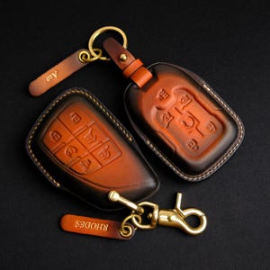 Leather Key Case For GMC Yukon, GMC Yukon Entry Remotes Accessory, All Type GMC Key Fob Cover, Custom Key Cover, Gift For Him