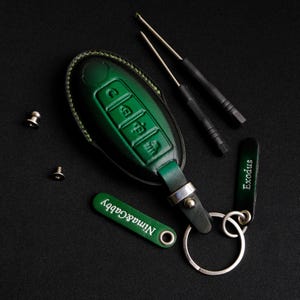 Nissan Maxima Key Fob Cover, Leather Key Case for Altima, Rogue, Sentra, Versa, Pathfinder, Armada, Murano, Titan, Kicks,Leaf, Birthday Gift