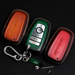 Ford F150 Raptor Key Fob Cover, Custom Leather Key Case for F150 Tremor, Ranger, Lariat, XL, XLT & STX, Ford Accessories, Gift For Him