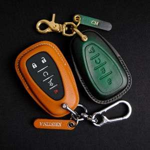 Custom Key Case For Chevrolet Traverse, Personalized Leather Key Fob Cover For Chevrolet, Chevrolet Accessories, Chevy Key Holder