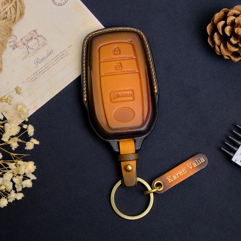 Toyota 4runner TRD Pro Leather Key Fob Cover, Handcraft Key Case for ...