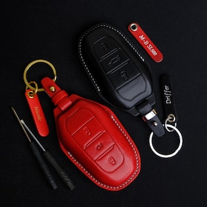 Peugeot 508 Key Case, Custom Leather Key Fob Cover For Peugeot 408 4008 3008 5008 308 301 508 2008, Peugeot Key Chain Remotes Accessories