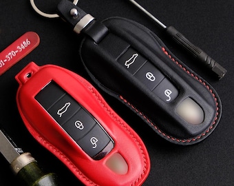Porsche Panamera Key Fob Cover, Leather Key Case for Porsche Cayenne, Macan, Taycan, Panamera,... Porsche Panamera Key Fob Shell