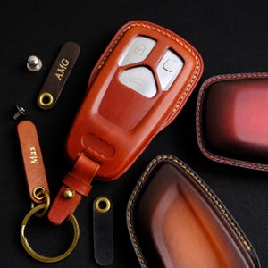 Leather Key Fob Cover for Q2, Q3, Q5, Q7, Q8, Handcrafted Key Holder, Car Accessories, Key Organizer