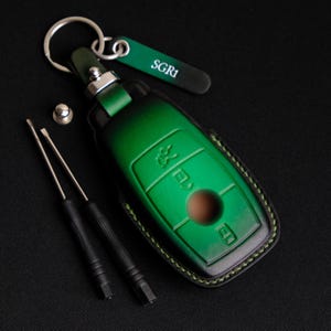 Mercedes C-Class Sedan Key Fob Cover, Handmade Leather Key Case For C300 C43 AMG 4MATIC, Mercedes Key Holder, Personalized Gift For Him
