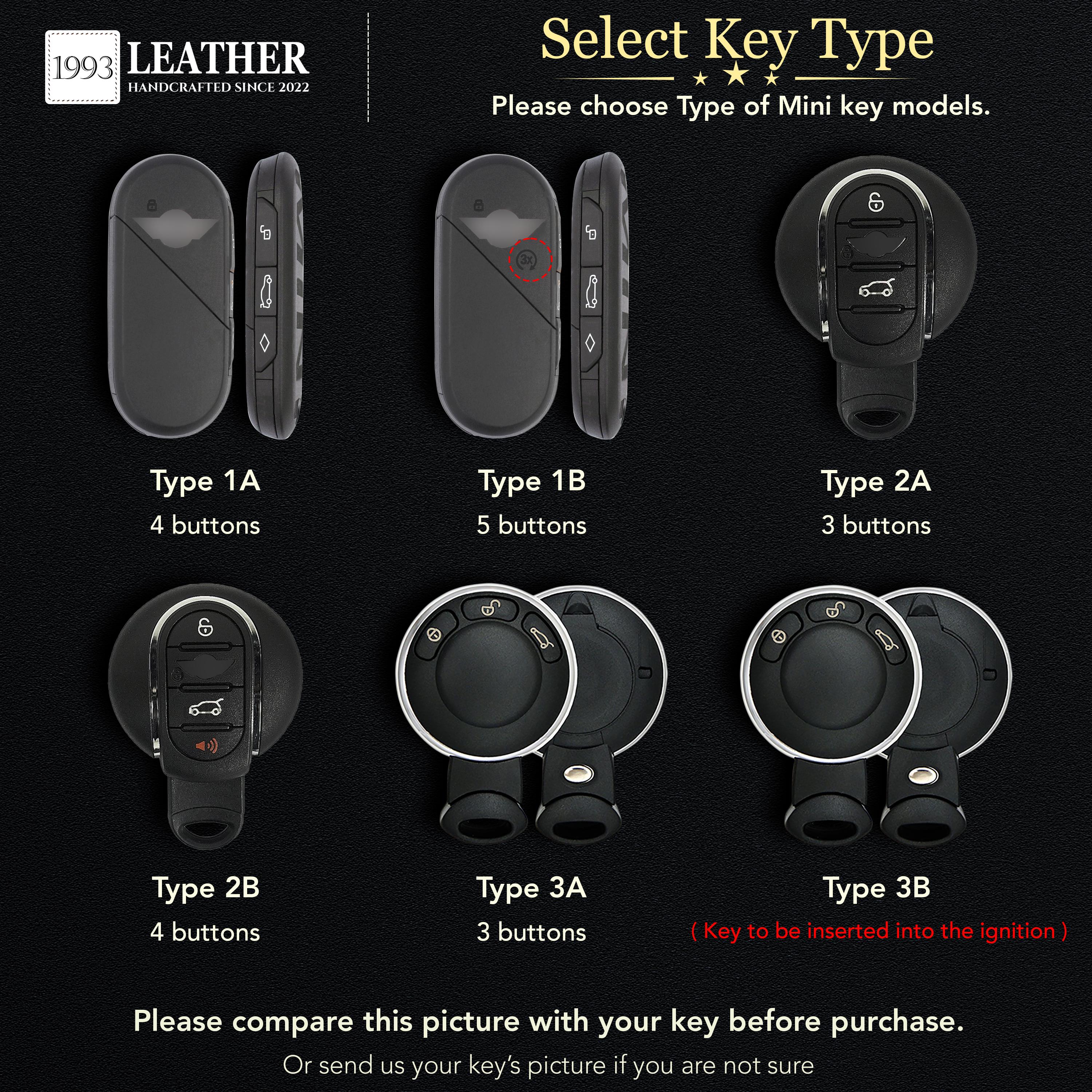 Handcrafted Leather Key Case for Mini, Custom Key Case Fits Mini Cooper ...