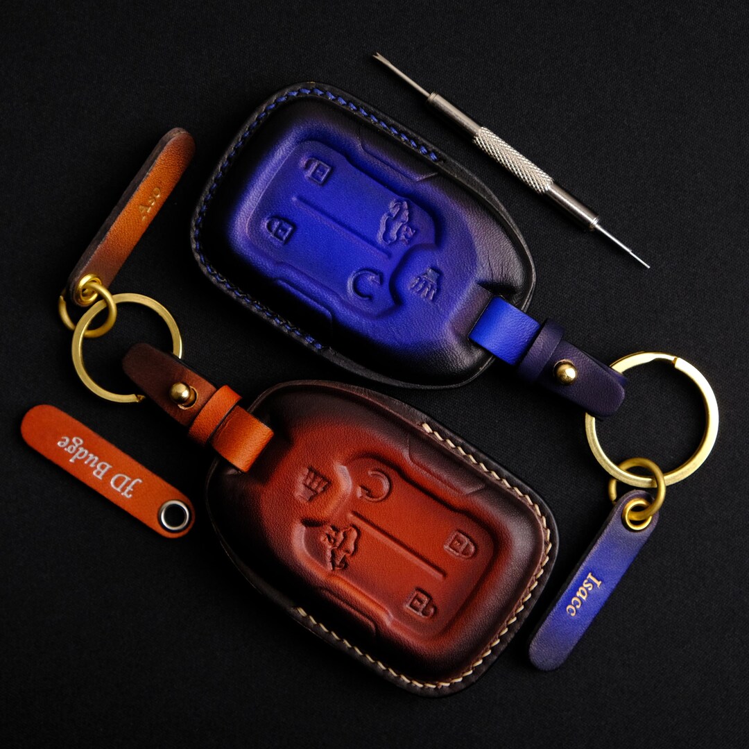 Customized Key Fob Cover for GMC Sierra, Personalized Leather Key Case ...