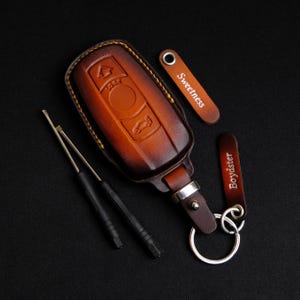 BMW Key Fob Cover, Handmade Leather for BMW 3, 5, 6, 7, X, Z Series, BMW Fob Cover Key Chain Accessories, Bmw Key Holder, Personalized Gift