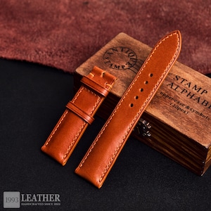 Handmade Leather Watch Band, Custom all size 22mm 21mm 20mm 19mm 18mm, Custom Watch Band, Choice of Width, Gift For Dad, Birthday Gift