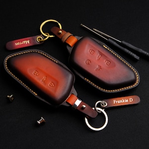 Leather Key Case Compatible with Volkswagen, Handmade VW Key Holder, Volkswagen Key Fob Cover, Personalized Gift
