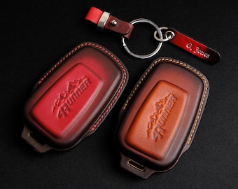 Leather Key Fob Cover For Toyota 4Runner, Personalized Key Case For Toyota 4Runner Highlander Land Cruiser Prius RAV4, Toyota Accessories
