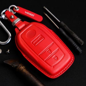 Handcraft Leather Key Fob Cover For Toyota Corolla GX, Key Chains Keyless Keyring Remotes Unique, Gift For Him