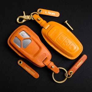Custom Key Fob Cover For A8, Leather Key Case For A1 A3 A4 A5 A6 S5 Q3 Q5 Q7, Custom Key Fob Cover, Keychains Keyless Keyring, Gift For Dad