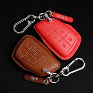 Personalized Leather Key Case For Chevrolet Colorado, Silverado, Chevy Key Chain Stamp Emblem Accessory, Gift For New Car