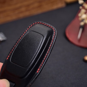 Leather Key Fob Cover for E-tron, Handmade Key Case Fits E-tron GT Q4, Q8 E-tron, Car Accessories, Gifts For Him, Gift For New Car image 7
