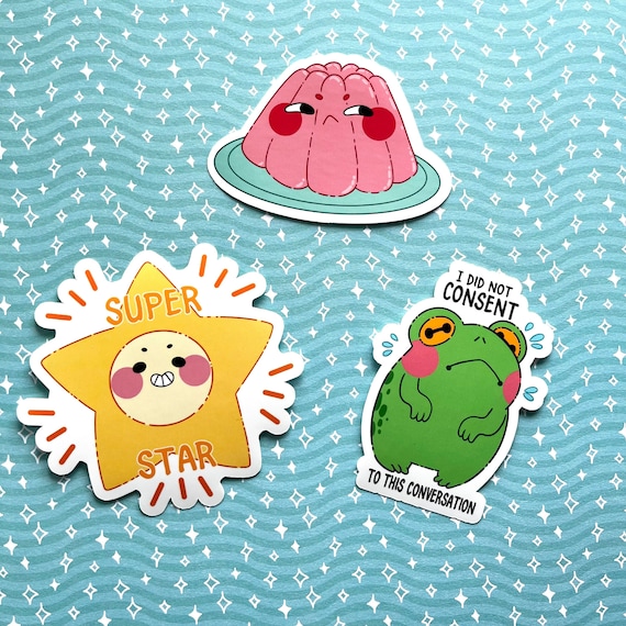 Silly Sticker Pack Cute Frog Stickers Superstar Sticker Jelly