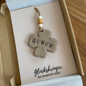 Lucky charm - you can do it! - Card with ceramic pendant | Encourager | Lucky gift | Luck