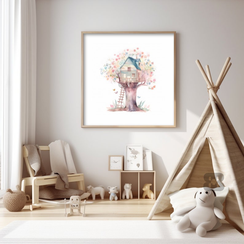 Magical Treehouse Art Prints Treehouse Wall Art Nursery Art Etsy