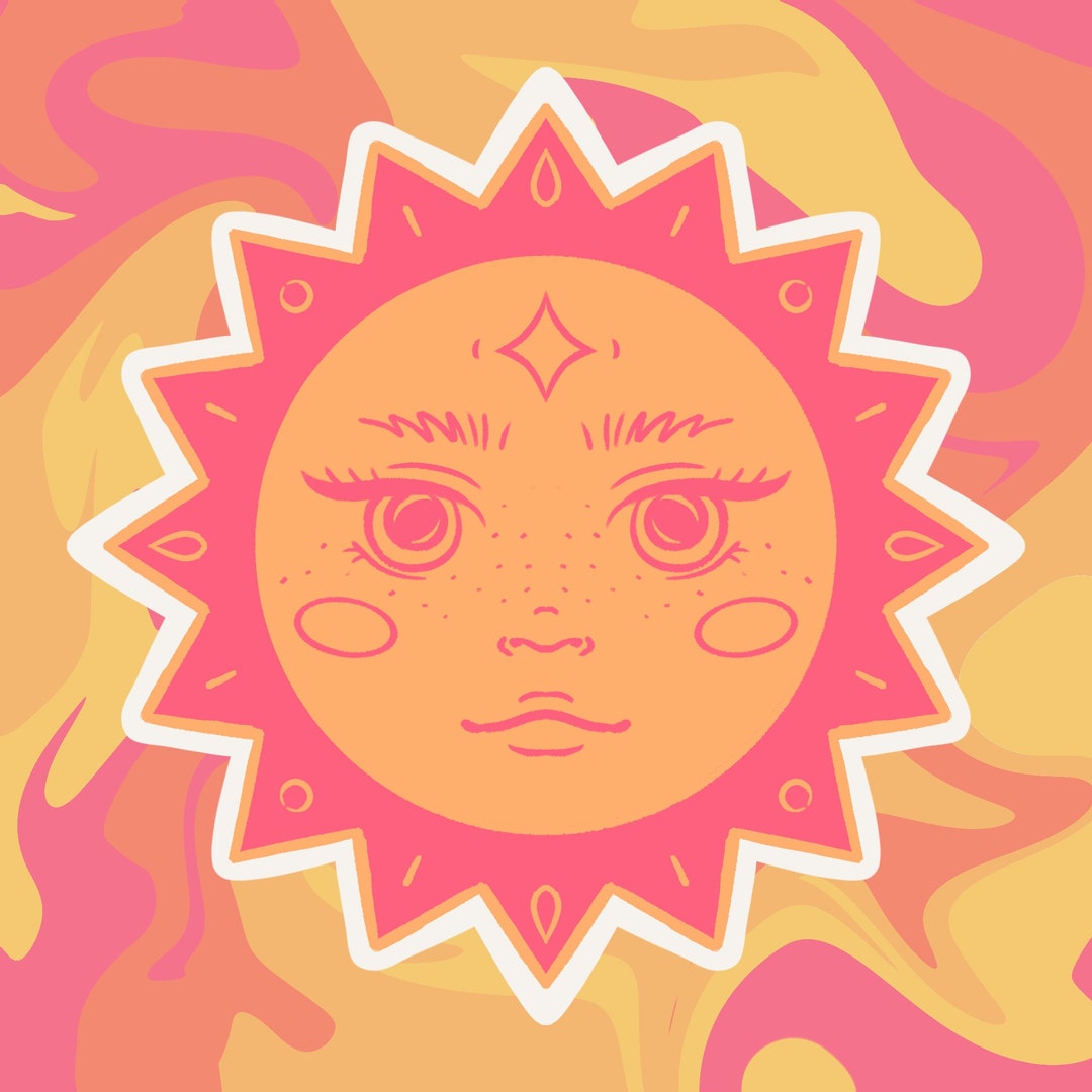 Sun Eye Sticker Sun Sticker - Etsy