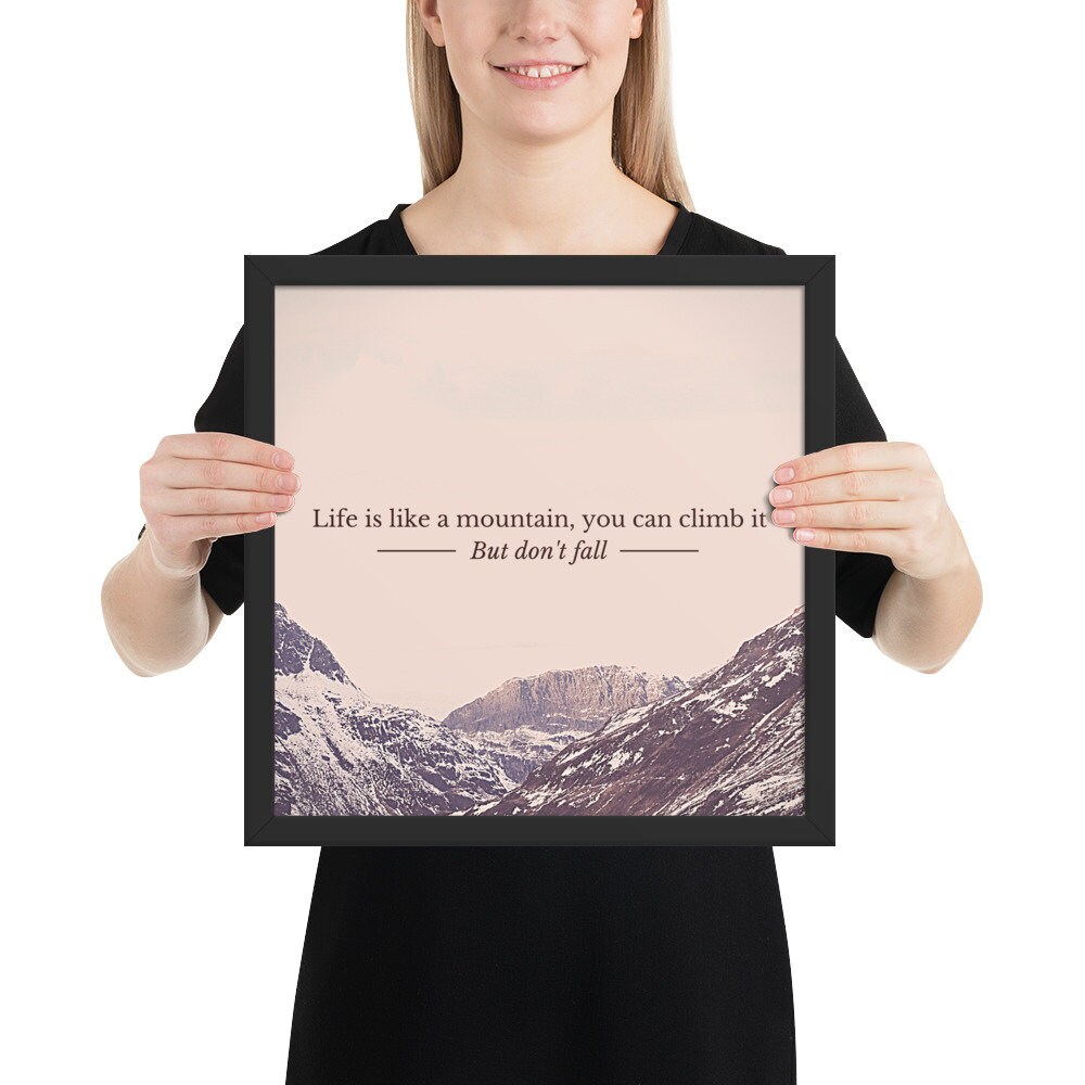 Mountain Landscape Motivational Quote Poster Framed | Etsy
