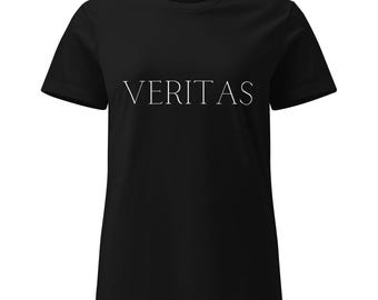 Veritas Women’s T-Shirt – Latin for Truth Harvard Motto Inspired Top Minimalist Women’s Softstyle T-Shirt