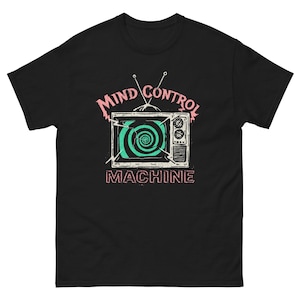 Mind Control Machine T-Shirt | Anti-Propaganda Conspiracy Theory Brainwash Swirl Distressed Custom Graphic Shirt