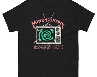 Mind Control Machine T-Shirt | Anti-Propaganda Conspiracy Theory Brainwash Swirl Distressed Custom Graphic Shirt