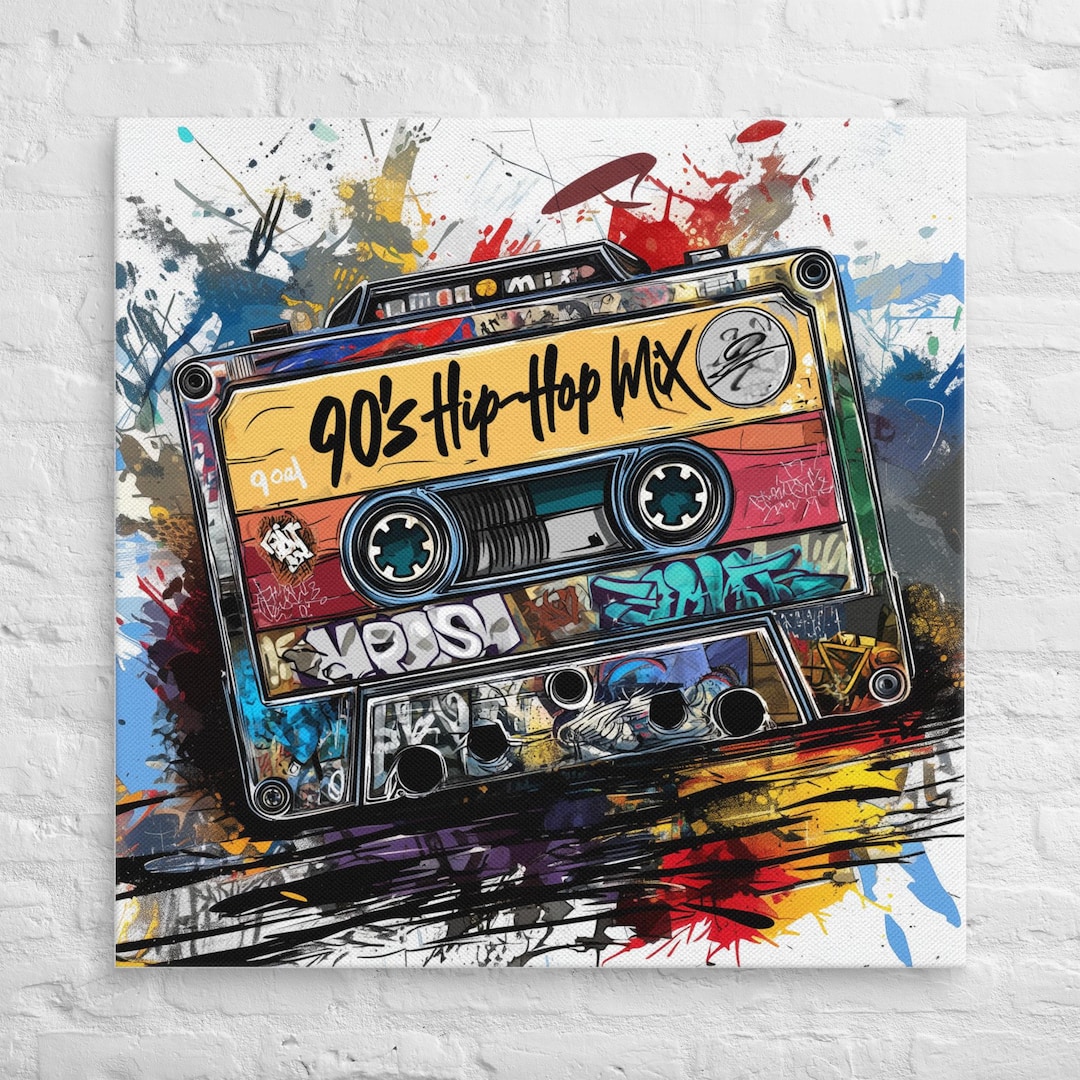 90s Hip Hop Cassette Canvas Art: Old School Rap Music Fan Decor - Etsy