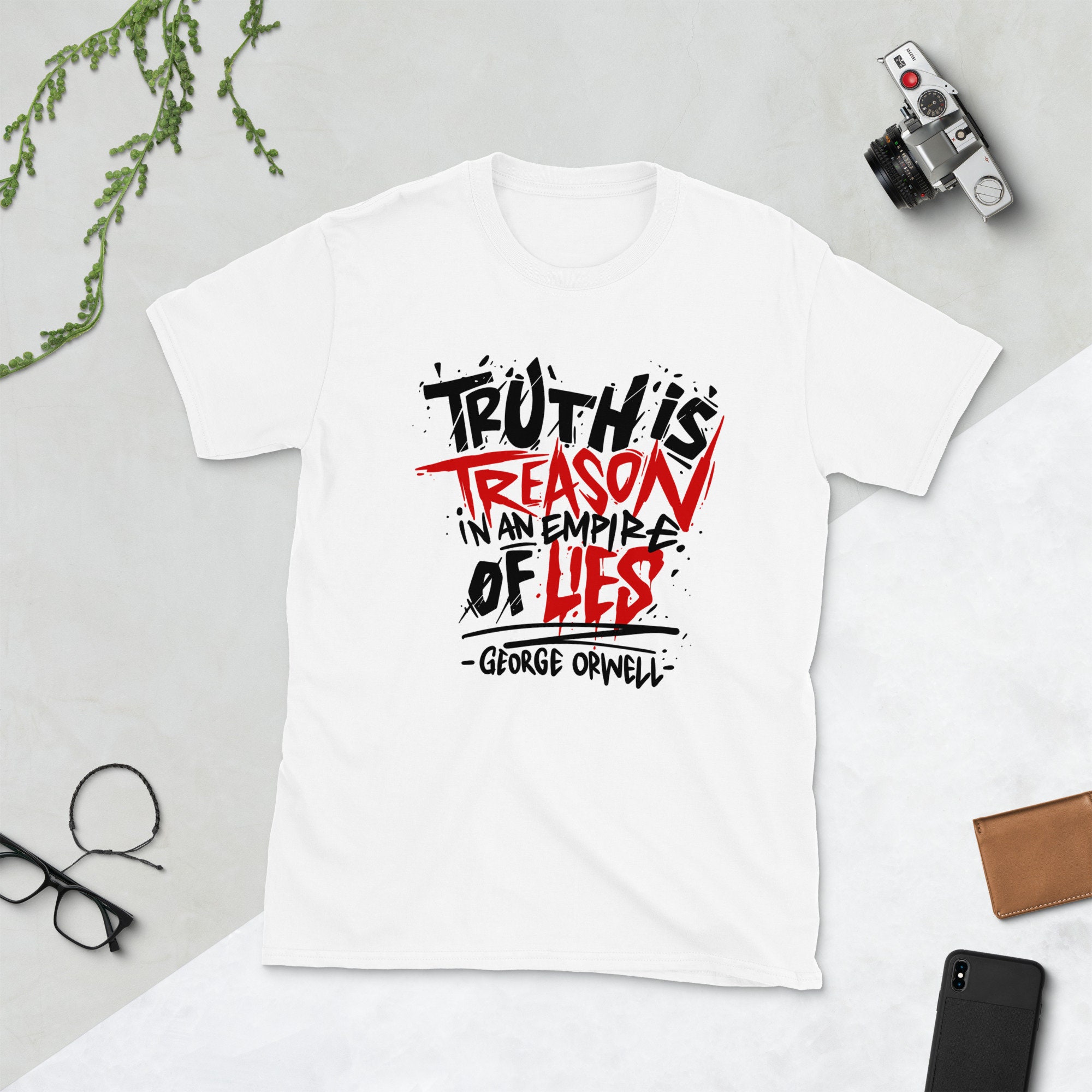 George Orwell Truth is Treason in an Empire of Lies Quote T-Shirt | 1984 Novel 1984 Book Anti-Propaganda Shirt
