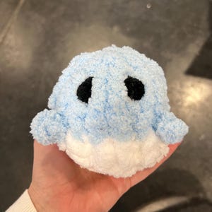 Chenille Whale Plushie: Chunky Yarn Stuffed Animal