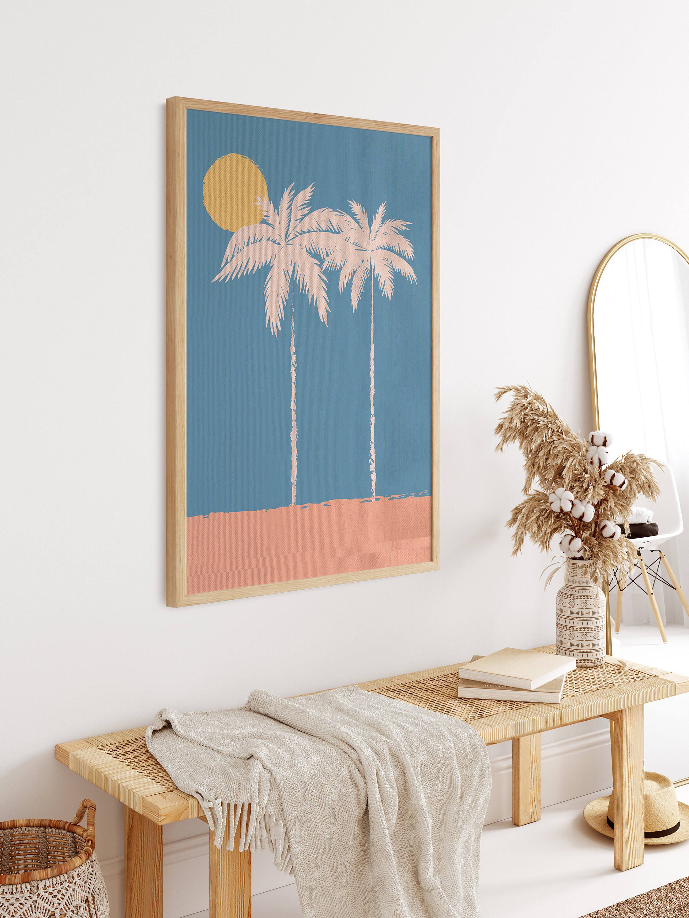 Palm Tree wall decor printable palm tree bathroom Etsy