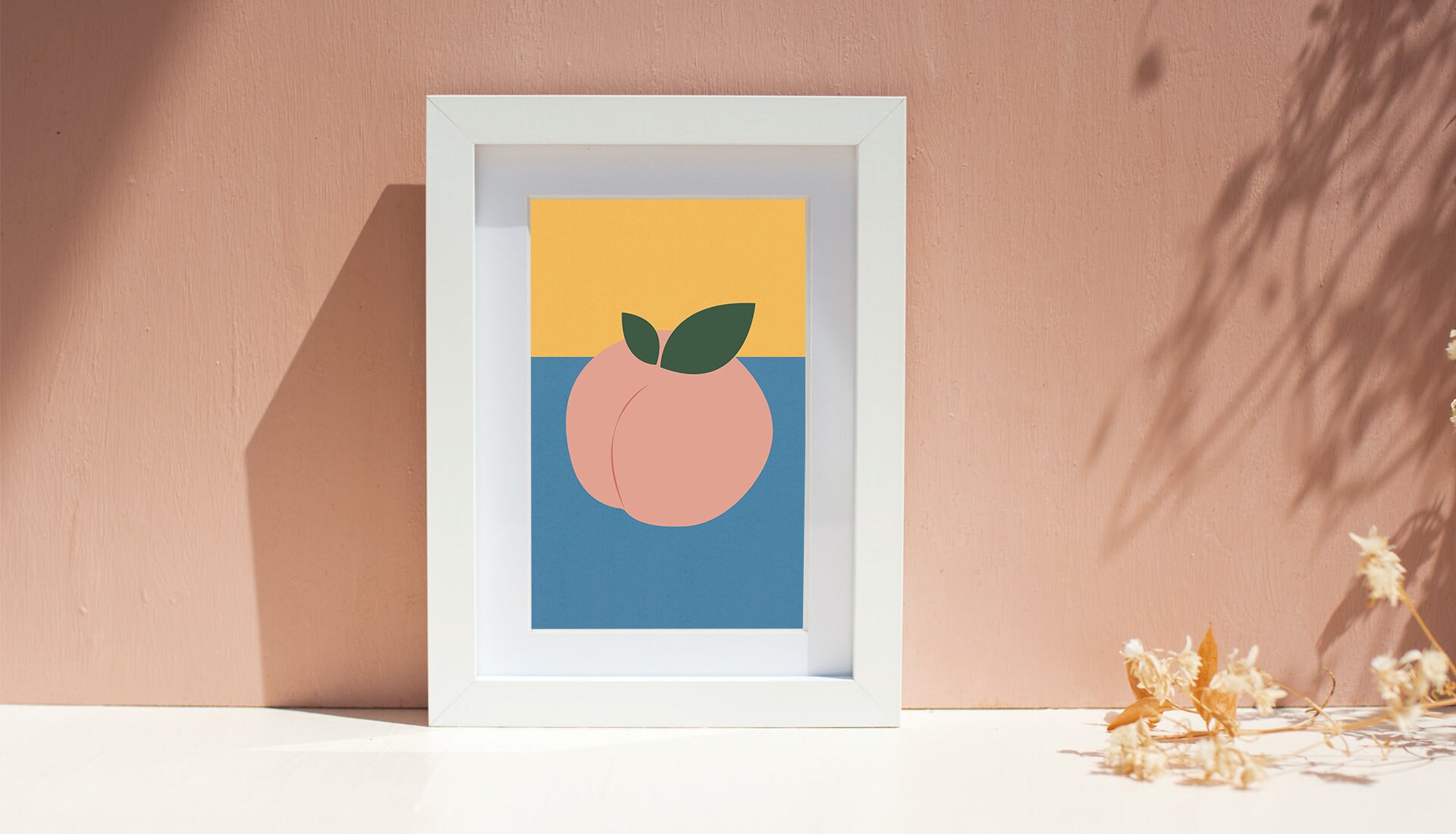 Peach wall art peach home decor peach boho peach bathroom | Etsy