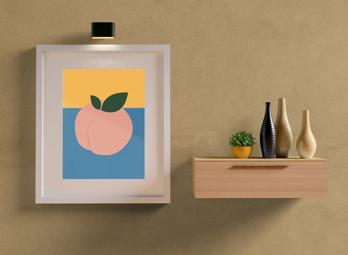 Peach Wall Art Peach Home Decor Peach Boho Peach Bathroom Etsy