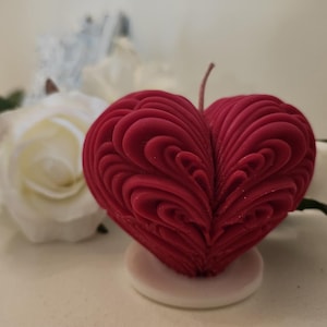 Vela Coração Vintage | Vela Coração de Dia dos Namorados | Decoração de Casamento | Vela Proposta Coração | Amor | Natural Coco Soja Girassol