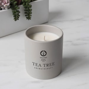 Tea Tree | Single-Note Aromatherapy Candle | Pure, Therapeutic-Grade Essential Oil | Soy Wax Candle in Ceramic Jar