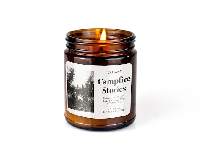 Campfire Stories Candle | Smoke, Maple, Moss 100% Soy Candle