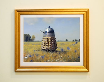 Dalek in a Field of Wildflowers | Doctor Who Art Print | Giclée Painting by Kevin L. Owens