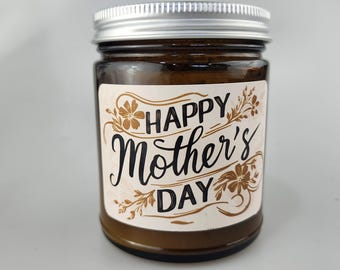 Buona Festa della Mamma! Candela personalizzata / Cera di soia, barattolo ambrato