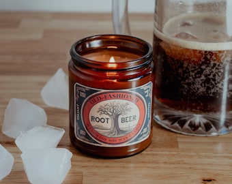 Root Beer Candle | Soy Wax Candle in Amber Jar