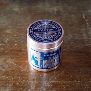 Poseidon Candle | Greek Mythology | Coconut Soy Wax Candle with Wooden Wick | God of the Sea | Smells Like the Ocean