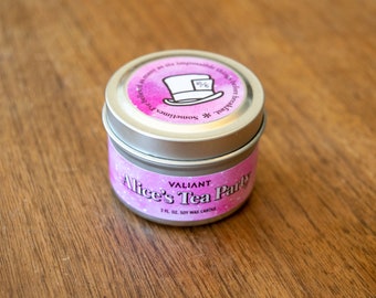 Alice's Tea Party | Alice in Wonderland Themed Soy Wax Candle | Tea | Citrus | Book Candle