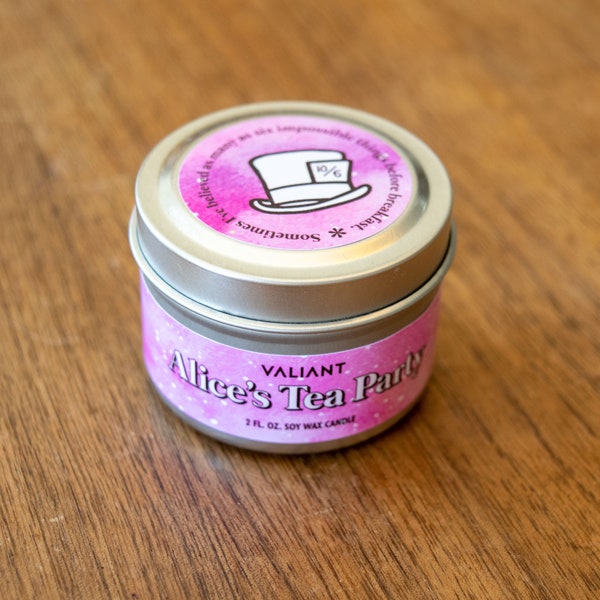 Alice's Tea Party | Alice in Wonderland Themed Soy Wax Candle | Tea | Citrus | Book Candle