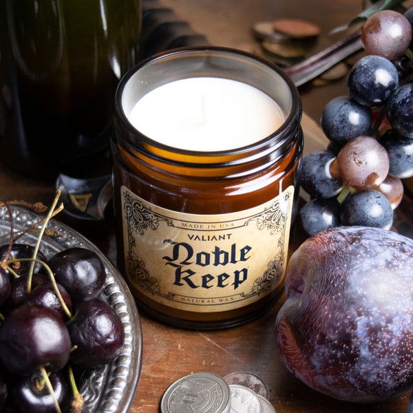 Noble Keep Soy Wax Candle | Geek Gift | Dungeons & Dragons | Black Cherry | Plum